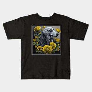 Saluki yellow roses Kids T-Shirt